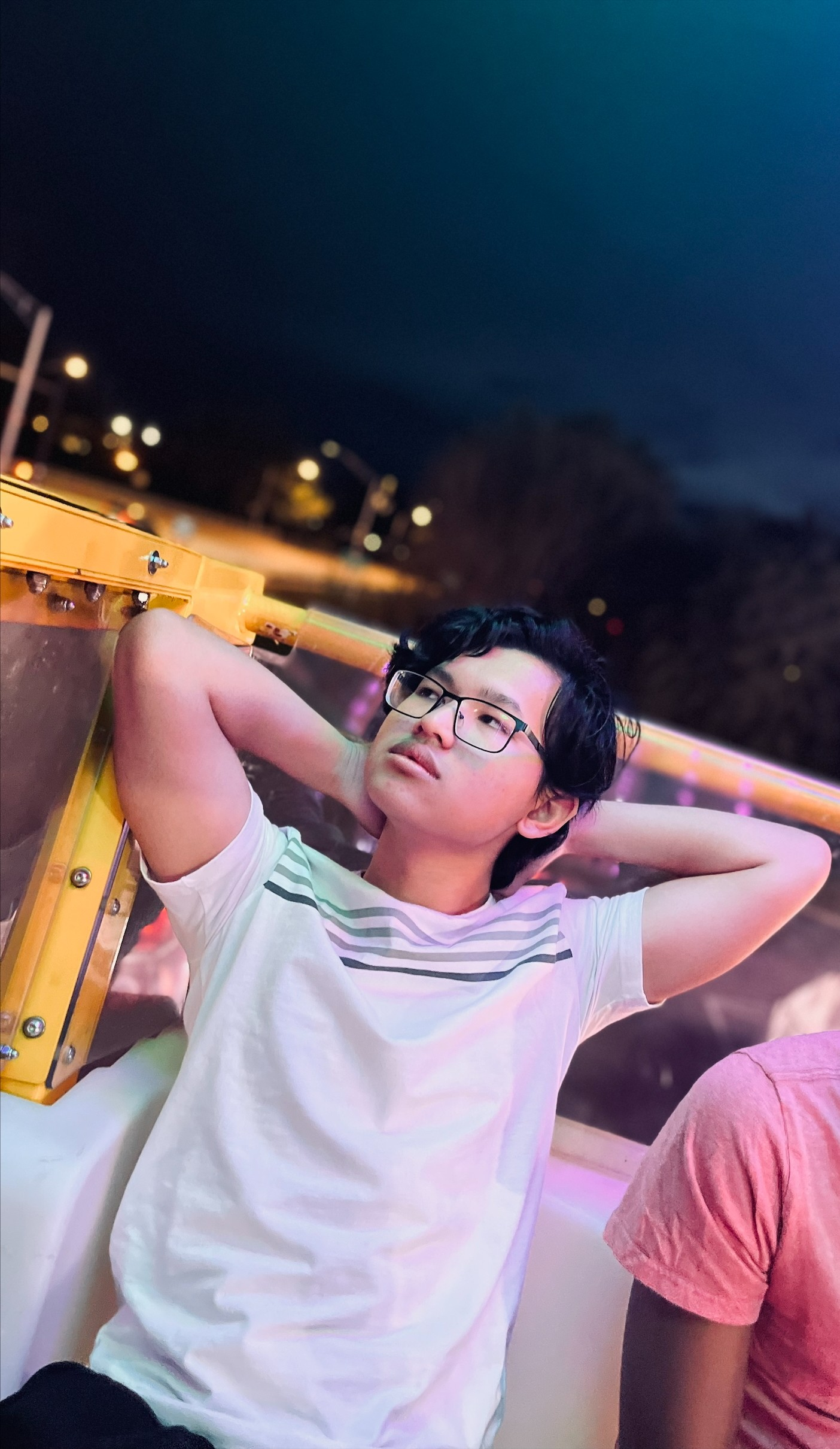 A picture of Bandhan Sarki on a Ferris Wheel